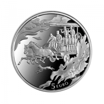 5 Eur (22 g) sidabrinė PROOF moneta 150 metų gaisrų gesinimo Latvijoje, Latvija 2015