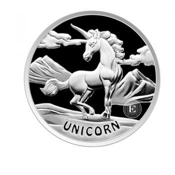 1 oz (31.10 g) sidabrinė moneta Azijos mitinės būtybės – Vienaragis, Fidžis 2023