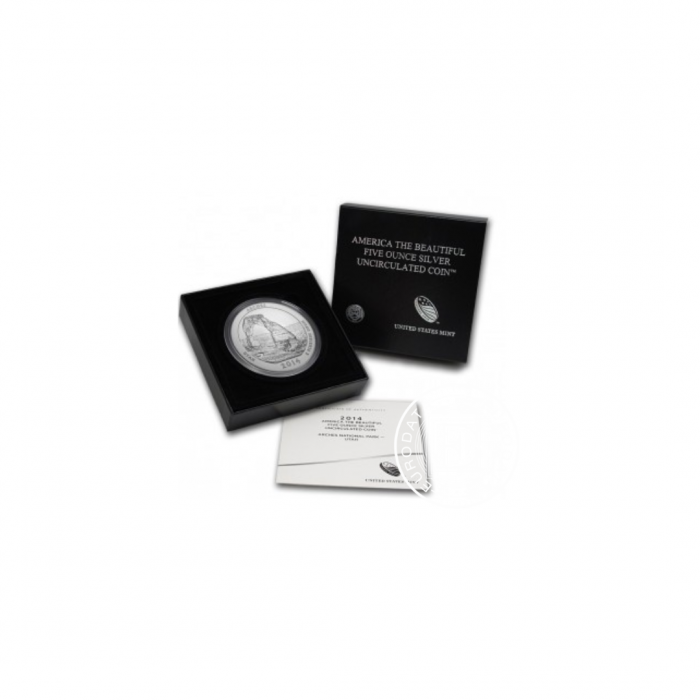 5 oz (155.50 g) pièce d'argent Arches National Park, USA 2014