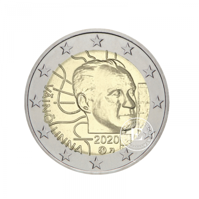 2 Euro moneta 100-sios Vaino Linna gimimo metinės, Suomija 2020