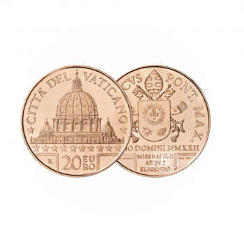 20 Eur (15 g) pièce sur la carte Saint Peter’s Basilica, Vatican 2022