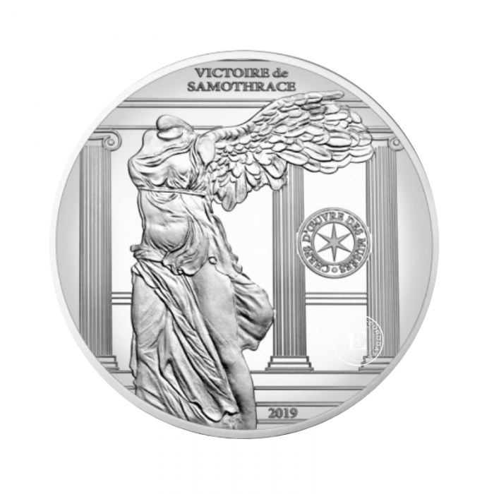 10 Eur (22.20 g) sidabrinė PROOF moneta Samotrakijos muziejų pergalės šedevrai, Prancūzija 2019 (su sertifikatu)
