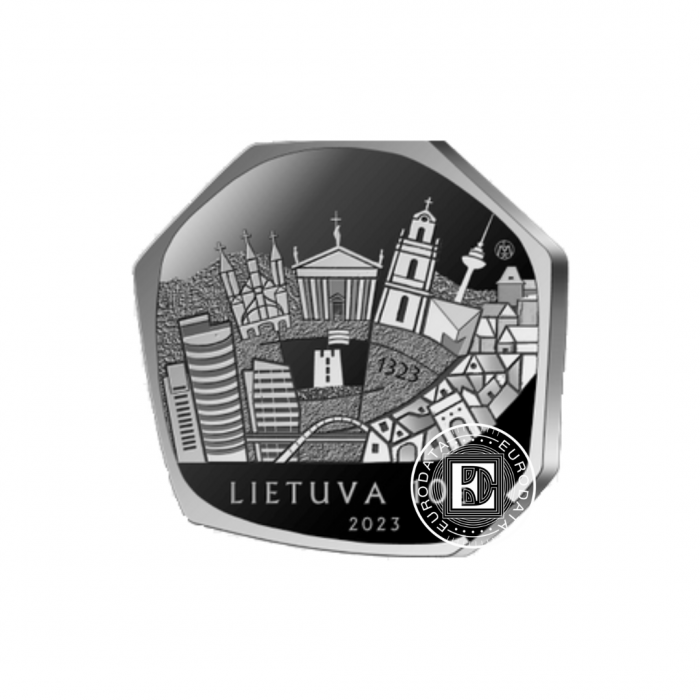 10 Eur sidabrinė PROOF moneta Vilniui – 700, Lietuva 2023
