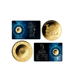1/1000 oz auksinė moneta kortelėje Zodiac - Mergelė, Čadas