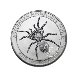 1 oz (31.10 g) srebrna moneta Lejkowaty pająk, Australia 2015
