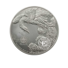 1 oz (31.10 g) pièce d'argent Four Guardians, Vermilion oiseau, Samoa 2023