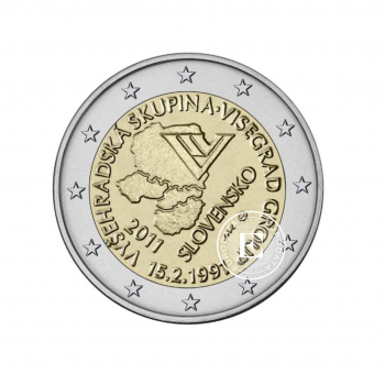 2 Eur moneta Vyšegrado grupės sudarymo 20-osios metinės, Slovakija 2011