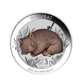 1 oz (31.10 g) silbermünze farbig Wombat, Australia 2023