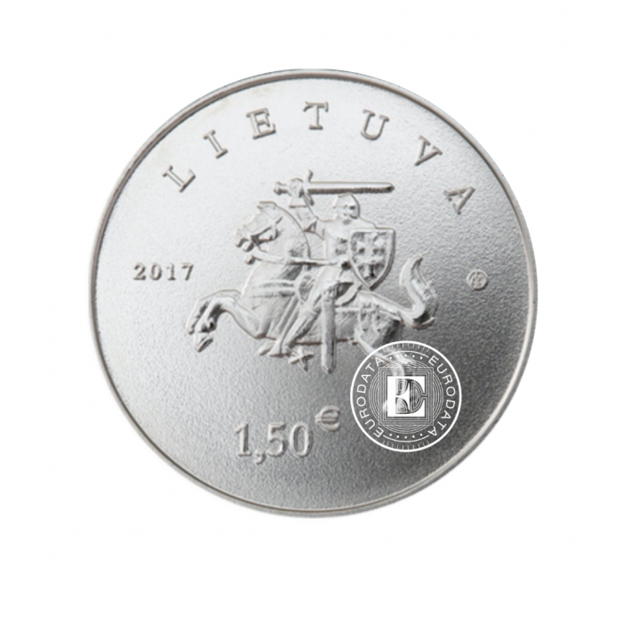 1,5 Eur coin Hound and Žemaitukas, Lithuania 2017