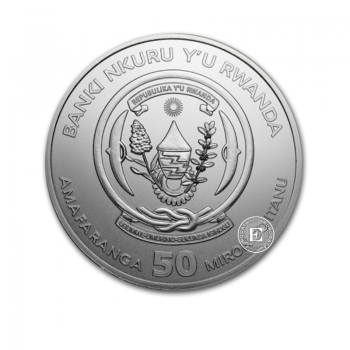 1 oz (31.10 g) sidabrinė moneta Žirafa, Ruanda 2018