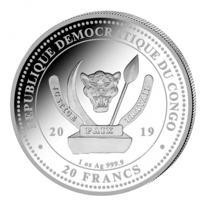 1 oz (31.10 g) silver coin Giraffe, Congo 2019