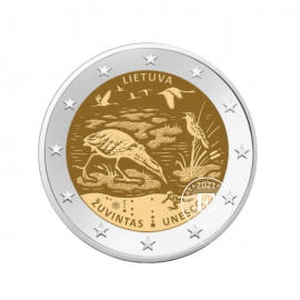 2 Eur moneta Rezerwat biosfery Zuvintas, program UNESCO, Litwa 2021