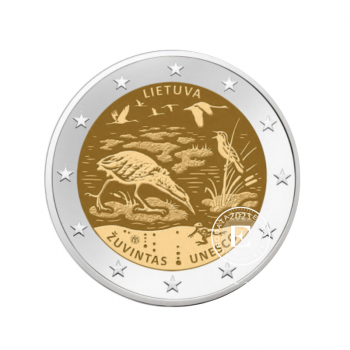 2 Eur Münze Biosphärenreservat Zuvinta, UNESCO Programm, Litauen 2021