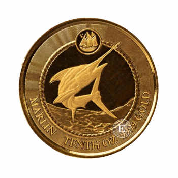 1/10 oz (3.11 g) auksinė moneta Povandeninis gyvenimas -  Kardžuvė, Kaimanų salos 2023